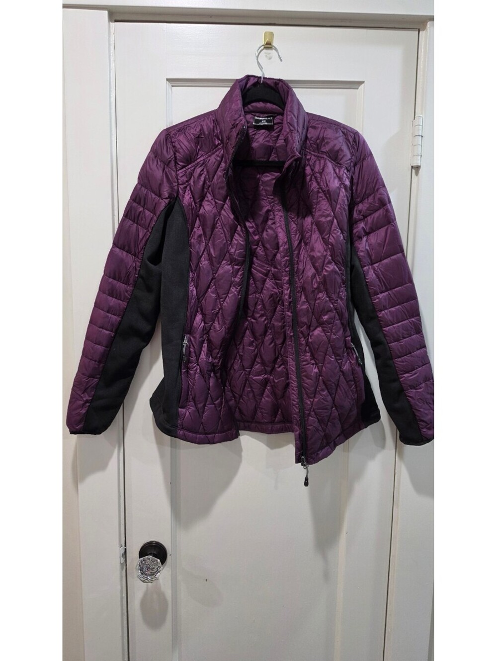 32 Degrees Heat Women's Medium Quilted Jacket Purple Black